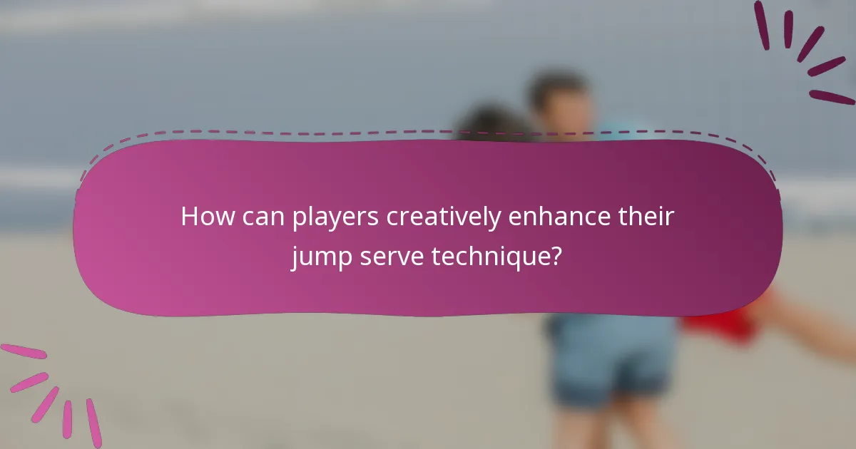 How can players creatively enhance their jump serve technique?